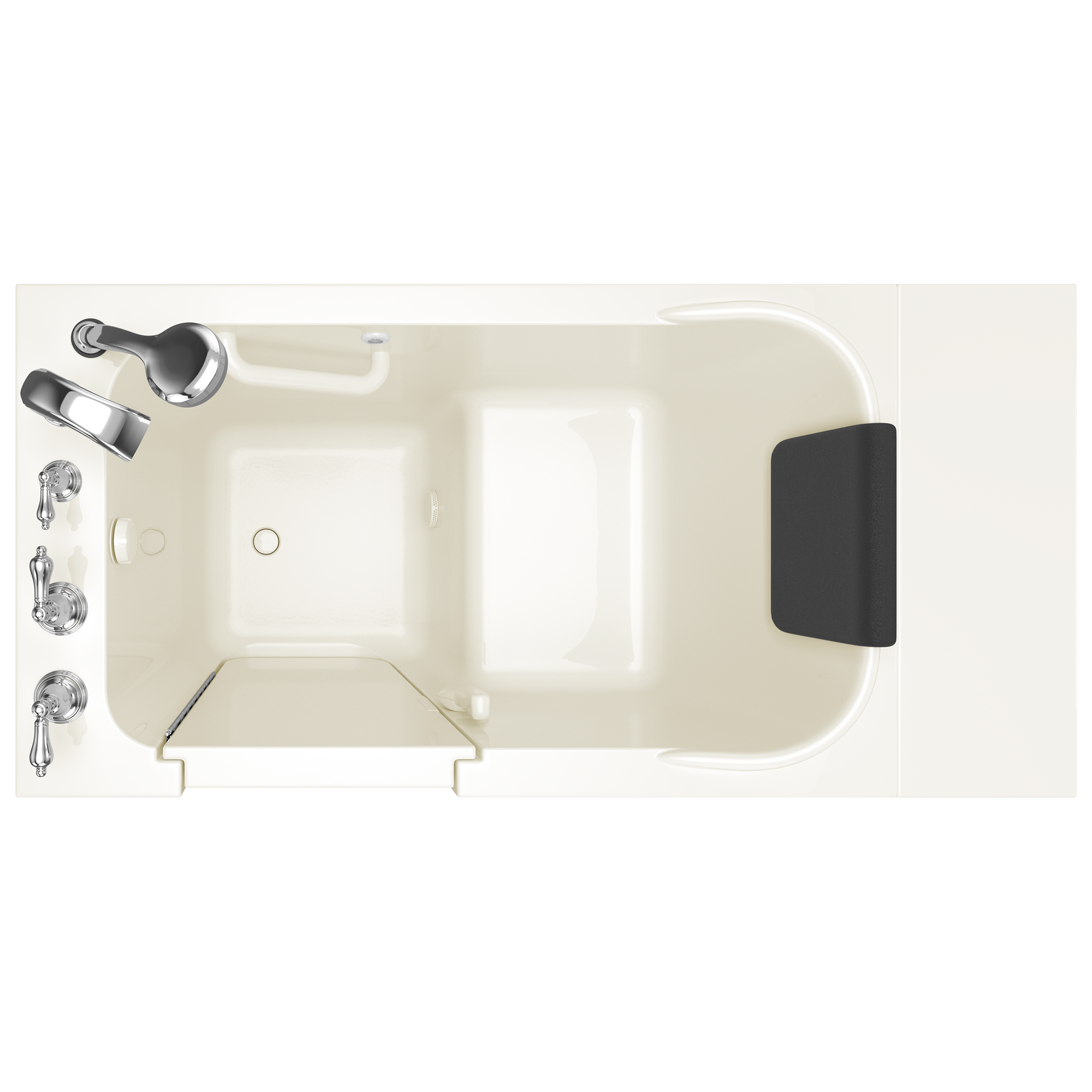 Gelcoat Premium Series 28 x 48 Inch Walk in Tub With Soaker System   Left Hand Drain With Faucet WIB LINEN